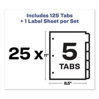 Print And Apply Index Maker Clear Label Dividers, 5 Color Tabs, Letter, 25 Sets