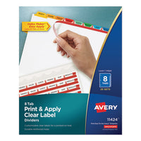 Print And Apply Index Maker Clear Label Dividers, 8 Color Tabs, Letter, 25 Sets