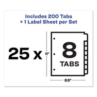 Print And Apply Index Maker Clear Label Dividers, 8 Color Tabs, Letter, 25 Sets