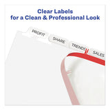 Print And Apply Index Maker Clear Label Unpunched Dividers, 8tab, Letter, 5 Sets