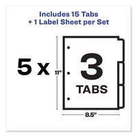 Print And Apply Index Maker Clear Label Dividers, 3 White Tabs, Letter, 5 Sets