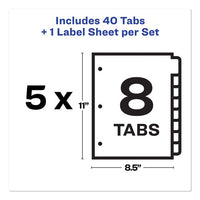 Print And Apply Index Maker Clear Label Dividers, 8 White Tabs, Letter, 5 Sets