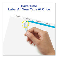 Print And Apply Index Maker Clear Label Dividers, 5 White Tabs, Letter