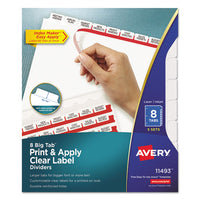 Print And Apply Index Maker Clear Label Dividers, 8 White Tabs, Letter