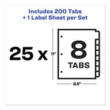 Print And Apply Index Maker Clear Label Dividers, 8 White Tabs, Letter, 25 Sets