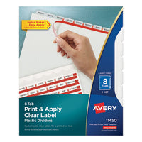 Print And Apply Index Maker Clear Label Plastic Dividers With Printable Label Strip, 8-tab, 11 X 8.5, Translucent, 1 Set