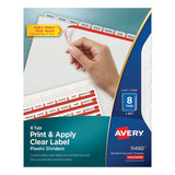 Print And Apply Index Maker Clear Label Plastic Dividers With Printable Label Strip, 8-tab, 11 X 8.5, Translucent, 1 Set