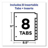 Plastic Insertable Dividers, 8-tab, Letter