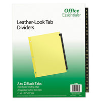 Preprinted Black Leather Tab Dividers, 12-tab, Letter