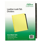 Preprinted Black Leather Tab Dividers, 12-tab, Letter