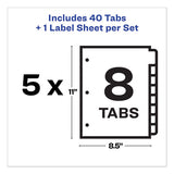 Print And Apply Index Maker Clear Label Dividers, 8 White Tabs, Letter, 5 Sets