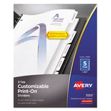 Customizable Print-on Dividers, 5-tab, Letter, 5 Sets