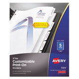 Customizable Print-on Dividers, 8-tab, Letter, 5 Sets