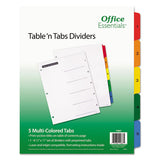 Table 'n Tabs Dividers, 8-tab, 1 To 8, 11 X 8.5, White, 1 Set