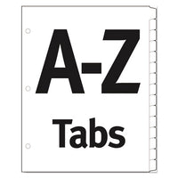 Table 'n Tabs Dividers, 26-tab, A To Z, 11 X 8.5, White, 1 Set
