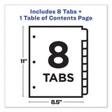 Customizable Table Of Contents Ready Index Dividers With Multicolor Tabs, 8-tab, 1 To 8, 11 X 8.5, Translucent, 1 Set