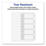 Customizable Table Of Contents Ready Index Black And White Dividers, 5-tab, 1 To 5, 11 X 8.5, 6 Sets