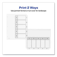 Customizable Table Of Contents Ready Index Black And White Dividers, 5-tab, 1 To 5, 11 X 8.5, 6 Sets
