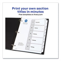 Customizable Table Of Contents Ready Index Black And White Dividers, 5-tab, 1 To 5, 11 X 8.5, 6 Sets