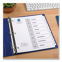 Customizable Table Of Contents Ready Index Black And White Dividers, 8-tab, 1 To 8, 11 X 8.5, 6 Sets