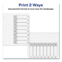 Customizable Table Of Contents Ready Index Black And White Dividers, 8-tab, 1 To 8, 11 X 8.5, 6 Sets