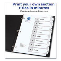 Customizable Table Of Contents Ready Index Black And White Dividers, 8-tab, 1 To 8, 11 X 8.5, 6 Sets