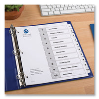 Customizable Table Of Contents Ready Index Black And White Dividers, 10-tab, 1 To 10, 11 X 8.5, 6 Sets
