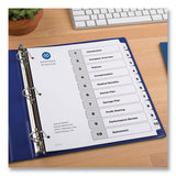 Customizable Table Of Contents Ready Index Black And White Dividers, 10-tab, 1 To 10, 11 X 8.5, 6 Sets