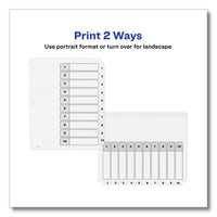 Customizable Table Of Contents Ready Index Black And White Dividers, 10-tab, 1 To 10, 11 X 8.5, 6 Sets