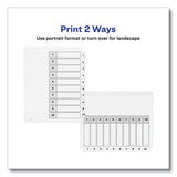 Customizable Table Of Contents Ready Index Black And White Dividers, 10-tab, 1 To 10, 11 X 8.5, 6 Sets