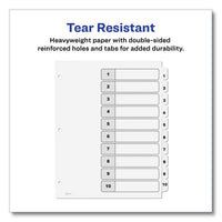 Customizable Table Of Contents Ready Index Black And White Dividers, 10-tab, 1 To 10, 11 X 8.5, 6 Sets