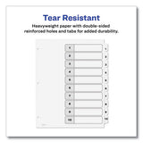 Customizable Table Of Contents Ready Index Black And White Dividers, 10-tab, 1 To 10, 11 X 8.5, 6 Sets