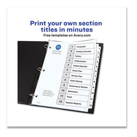 Customizable Table Of Contents Ready Index Black And White Dividers, 12-tab, 1 To 12, 11 X 8.5, 6 Sets
