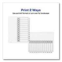 Customizable Table Of Contents Ready Index Black And White Dividers, 12-tab, 1 To 12, 11 X 8.5, 6 Sets