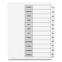 Customizable Table Of Contents Ready Index Black And White Dividers, 12-tab, Jan. To Dec., 11 X 8.5, 6 Sets