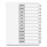 Customizable Table Of Contents Ready Index Black And White Dividers, 12-tab, Jan. To Dec., 11 X 8.5, 6 Sets