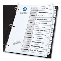 Customizable Table Of Contents Ready Index Black And White Dividers, 12-tab, Jan. To Dec., 11 X 8.5, 6 Sets