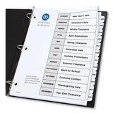 Customizable Table Of Contents Ready Index Black And White Dividers, 12-tab, Jan. To Dec., 11 X 8.5, 6 Sets