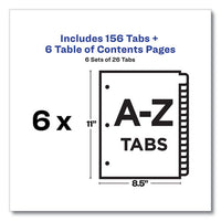 Customizable Table Of Contents Ready Index Multicolor Dividers, 26-tab, A To Z, 11 X 8.5, 6 Sets