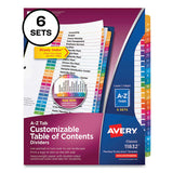 Customizable Table Of Contents Ready Index Multicolor Dividers, 26-tab, A To Z, 11 X 8.5, 6 Sets