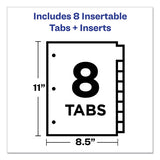 Insertable Big Tab Plastic Dividers, 8-tab, 11 X 8.5, Clear, 1 Set