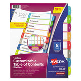 Customizable Toc Ready Index Multicolor Dividers, 1-8, Letter