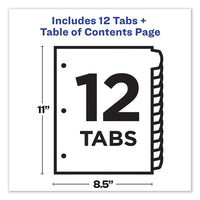 Customizable Toc Ready Index Multicolor Dividers, 1-12, Letter