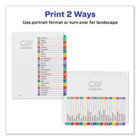 Customizable Toc Ready Index Multicolor Dividers, A-z, Letter