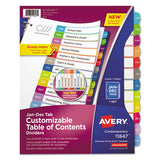 Customizable Toc Ready Index Multicolor Dividers, Jan-dec, Letter