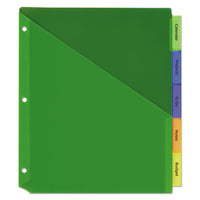 Insertable Big Tab Plastic 1-pocket Dividers, 5-tab, 11.13 X 9.25, Assorted, 1 Set