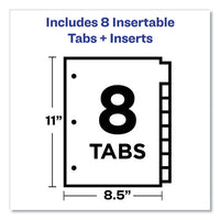 Insertable Big Tab Plastic 1-pocket Dividers, 8-tab, 11.13 X 9.25, Assorted, 1 Set