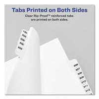 Preprinted Legal Exhibit Side Tab Index Dividers, Avery Style, 25-tab, Table Of Contents, 11 X 8.5, White, 25-pack