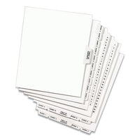 Preprinted Legal Exhibit Side Tab Index Dividers, Avery Style, 25-tab, Table Of Contents, 11 X 8.5, White, 25-pack