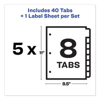 Print And Apply Index Maker Clear Label Plastic Dividers With Printable Label Strip, 8-tab, 11 X 8.5, Translucent, 5 Sets